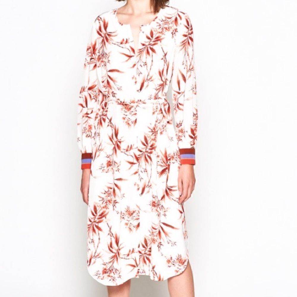 NWT Joie Jeanee Floral Tie-Waist Dress - Picture 2 of 6